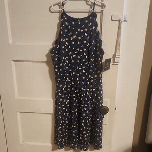 Navy Blue Polka Dot Dress